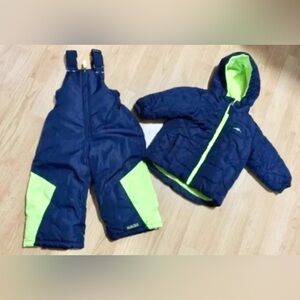 Pacific trail snowsuit childrens size 12 months 2 piece set bibs/coat